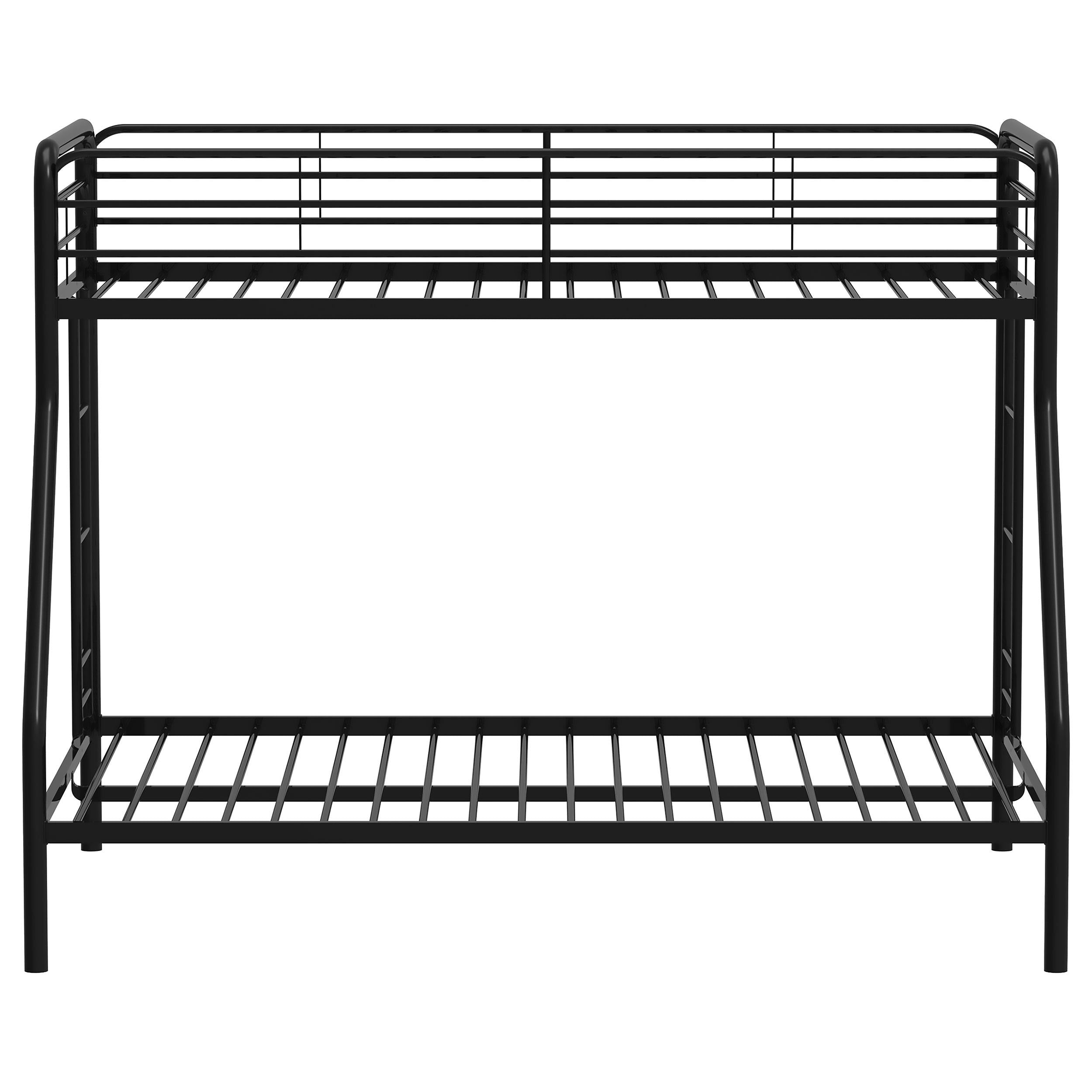 Coaster Furniture Carson 460340BLK Metal Twin Over Full Bunk Bed - Glossy Black IMAGE 1